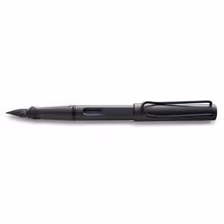 Lamy Safari, Noir, Système de remplissage cartouche, Bleu, Plastique, Plume italique, Acier chromé
