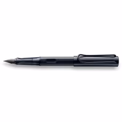 Lamy AL-star, Noir, Système de remplissage cartouche, Bleu, Aluminium, Plastique, Plume italique, Acier