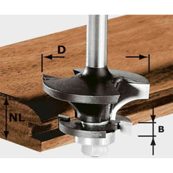 Fraise à contre profil pour rainure hw S8 D43/21 a/kl Festool 491129
