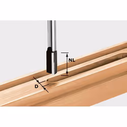 Fraise à rainurer avec queue de 8mm FESTOOL HW S8 D15/20 - 490965