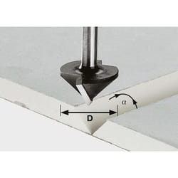 Fraise pour plaques de plâtre hw avec queue de 8mm Festool hw S8 D32/90° - 491001