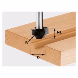 Fraise quart de rond HW S8 D23/R6 Référence 491007 Principales utilisations Pour le façonnage décoratif de faux panneaux Avec ...