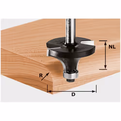 Fraise à moulurer HW avec queue de 8mm FESTOOL HW S8 D22,7/R5 KL - 491012
