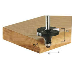 Fraise à chanfreiner avec guidage à billes pour fraise ovolo Festool 6,35/13,5/54 mm