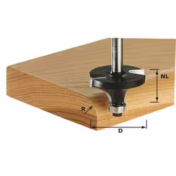 Fraise à chanfreiner avec guidage à billes pour fraise ovolo Festool 6,35/13,5/54 mm