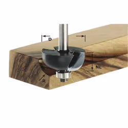 Fraise a rayon concave Festool 6,35/12,7/54 mm avec palier