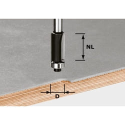 Fraise à affleurer hw avec queue de 8mm Festool hw S8 D12,7/NL25 - 491027