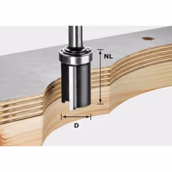 Description générale La fraise à affleurer Festool HW S8 D19/NL25 est un outil essentiel pour le fraisage précis avec des gab ...