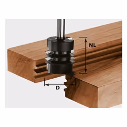 Fraise à abouter HW avec queue de 8mm FESTOOL HW S8 D34/NL32 - 491034