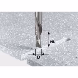 Festool Fraise de dégrossissage/finition HW Spi D12/42 LD ss S12 fraise à rainurer HW en carbure Ã gauche Principales utilisa ...