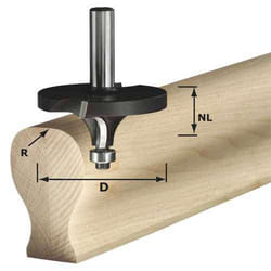 Profil coupe d'ogive Festool 16/26/76 mm avec palier