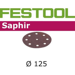 Papier abrasif pour ponceuses orbitales aléatoires Saphir; 125 mm; P80; 25 unités