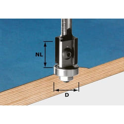 Fraise à araser avec plaquettes de rechange hw avec queue de 8mm Festool hw S8 D19/20WM Z2 - 491082