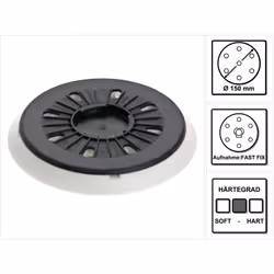 Plateau mou FESTOOL pour ponceuse ROTEX FEQ+ - Montage manuel - Ø150 mm - 496147