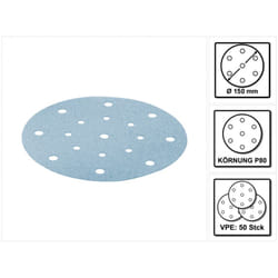 Stf D150/16 Abrasifs Ø150 mm P80 gr / 50 Pièces ( 496977 ) - Festool