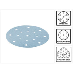 Stf D150/16 Abrasifs Ø150 mm P180 gr / 100 Pièces ( 496981 ) - Festool