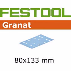 Papier de verre pour ponceuse orbitale Granat; 80x133 mm; P80; 50 unités