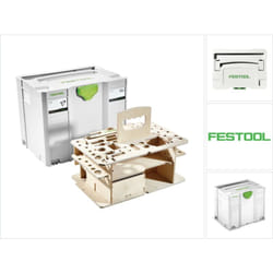 Systainer sys 4 t-loc sys-hwz Box Mallette à outils ( 497658 ) gris clair accouplable avec insert en bois - Festool