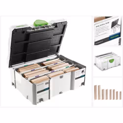 Contenu de la livraison: - 1x Festool Domino XL Sort. DS/XL D12/D14 128 BU ( 498205 ) - 1x SYSTAINER SYS 2 T-LOC Description  ...
