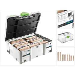 Domino xl Sort. ds/xl D12/D14 Chevilles hêtre 128 pcs. bu en Systainer ( 498205 ) - Festool