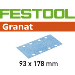 Papier abrasif pour ponceuse orbitale en feuille Granat; 93x178mm; P180; 100 unités