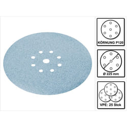 Stf D225/8 Disques à poncer grenat 225 mm planex P120 gr / 25 pièces ( 499638 ) - Festool