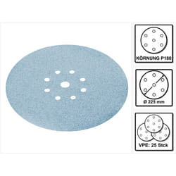 Stf D225/8 Disques à poncer grenat 225 mm planex P180 gr / 25 pièces ( 499640 ) - Festool
