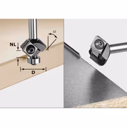 Fraise à rainurer pour fraiseuse pour plaque aluminium HW FESTOOL S8 HW 45° D27 12x12 KL - 499807