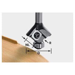 Fraise à rainurer Festool HW S8 HW R3 D28 KL12,7OFK avec palier
