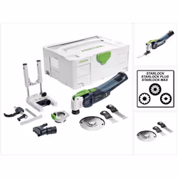 Contenu du paquet: - 1x Festool OSC 18 Li E-Basic VECTURO Outil oscillant sans fil 18V (574848) - 1x Lame de scie universelle ...