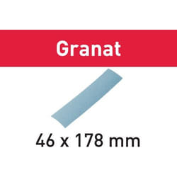 Papier de verre pour ponceuse delta Festool STF; Granat; 46X178 mm; P120; 10 unités