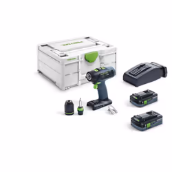 Perceuse Festool T 18+3 HPC 4,0 I-Plus; 18 V; 2x4,0 Ah accu.