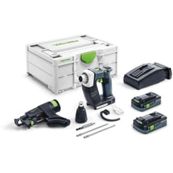 Visseuse sans fil pour plaquiste duradrive dwc 18-4500 hpc 4,0 I-Plus Festool avec 2 Batteries 18V 4.0 Ah, chargeur - accessoires - systainer - 576502