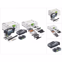 Contenu de la livraison: - 1x Festool CARVEX PSBC 420 Scie sauteuse pendulaire sans fil - 1x lame de scie à denture fine - 1x ...