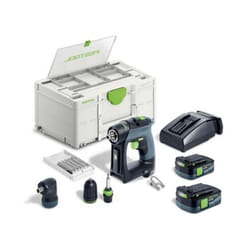Perceuse visseuse sans fil cxs 12 2,5-Set Festool avec 2 batteries 10.8v 2.5Ah - chargeur - accessoires - systainer - 576865