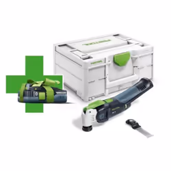 Description générale L'outil multifonctionnel Festool OSC 18 E-Basic-4.0, équipé du système de serrage rapide StarlockMax, pe ...