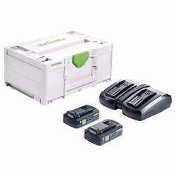 Festool Energy set SYS 18V 2x4,0/TCL 6 DUO, Ensemble de batterie et de chargeur, Li-HighPower, 4 Ah, 18 V, Festool, Noir, Ver ...
