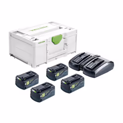 Festool Energy set SYS 18V 4x5,2/TCL 6 DUO, Ensemble de batterie et de chargeur, Lithium-Ion (Li-Ion), 5,2 Ah, 18 V, Festool, ...