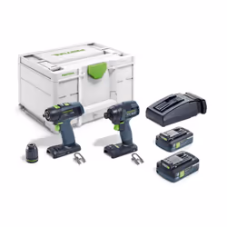 Ensemble d'outils Festool TID 18 HPC 4,0 I-Set T18; 18 V; 2x4,0 Ah akum accu.