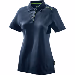 Polo classique pour femmes au look moderne couleur : bleu foncé avec couleur d'accentuation sur le bord intérieur du col et a ...
