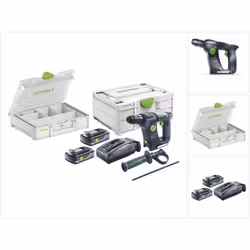 Contenu de la livraison: - 1x Festool BHC 18 Marteau perforateur sans fil - 1x poignée supplémentaire - 1x butée de profondeu ...