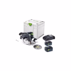 La scie à onglet oscillante sans fil Festool HKC 55 5.2 EBI-Plus-SCA 577439 18 V est un outil électrique professionnel polyva ...