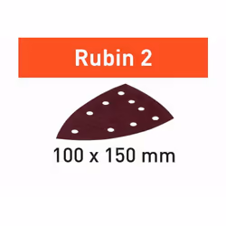 Abrasif Rubin 2 STF DELTA/9 P60 RU2/50 FESTOOL Grain 60 - Boîte de 50 - 577572