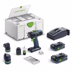 Description générale La perceuse-visseuse sans fil Festool T 18+3 HPC 4,0 I-Set est l'outil idéal pour les professionnels et  ...