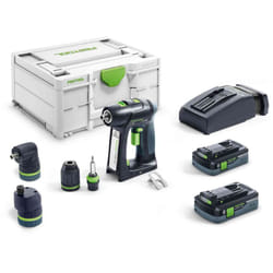 Perceuse visseuse sans fil c 18 hpc 4.0 i-set Festool averc 2 batteries 18V 4.0Ah - chargeur - accessoires - Systainer - 577617