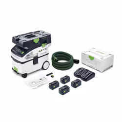 Aspirateur sans fil Festool CLEANTEC CTMC MIDI I-Plus; 18 V; 4x5,0 Ah accu.