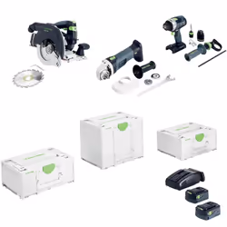 Description générale Ce kit combo menuiserie de Festool est parfait pour tous vos projets de construction en bois. Il compren ...