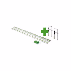 Le rail de guidage de 140 cm avec patins de serrage 578423 Festool FS 1400/2-KP Lt Edt FSZ est un accessoire pour des coupes  ...