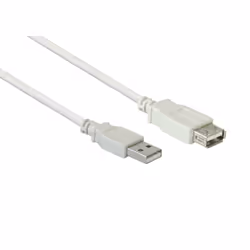 Alcasa USB 2.0 AM/AF 5m, 5 m, USB A, USB A, USB 2.0, Mâle/Femelle, Blanc