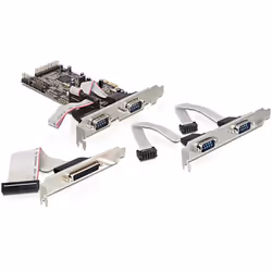 DeLOCK PCI Express card 4 x serial, 1x parallel, PCIe, Moschip, Windows 2000/XP/Server-2003/Vista